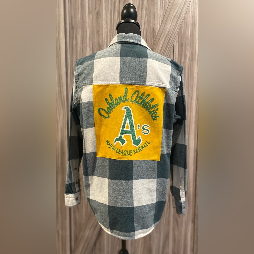 Upcycled Oakland A’s Flannel